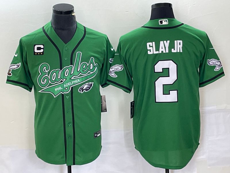 Men Philadelphia Eagles #2 Slay jr Green Co Branding Game NFL Jersey style 4->philadelphia eagles->NFL Jersey